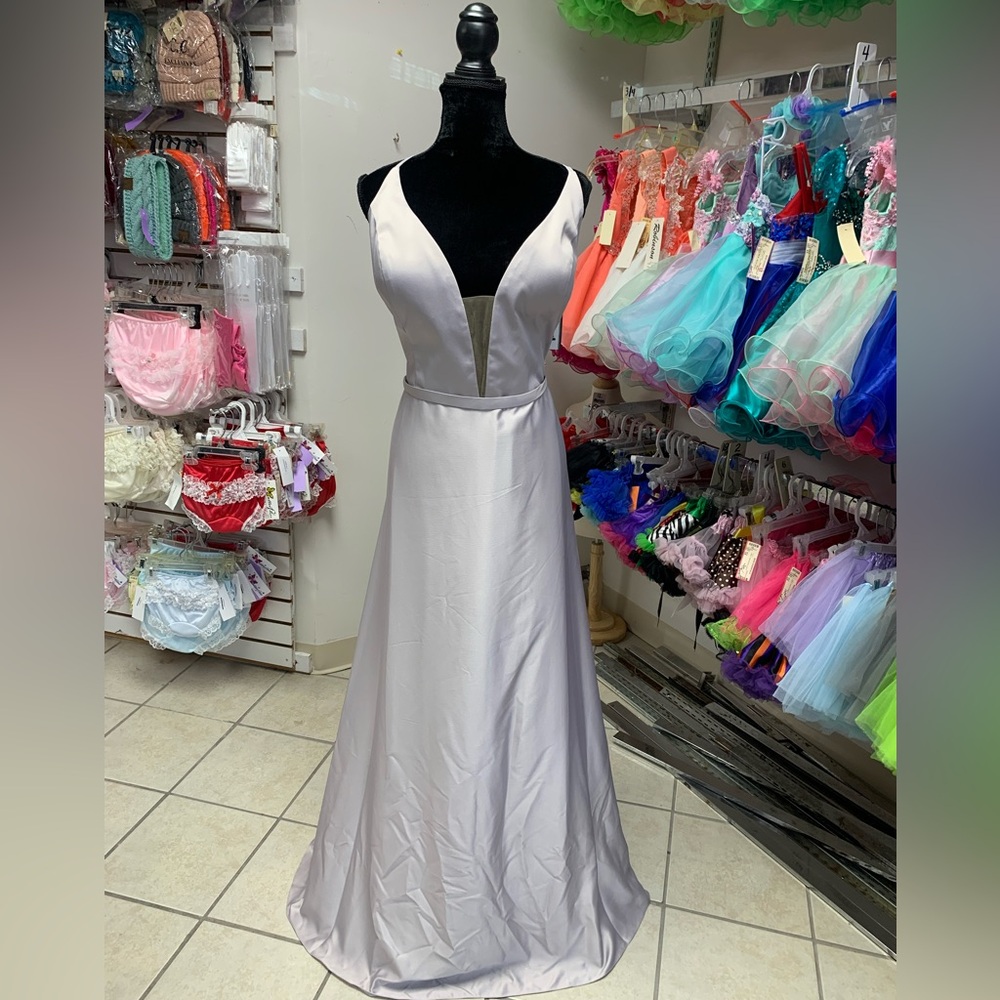 Size 22W Kleinfeld Silver Grey Prom Homecoming Evening Gown Bride Mom Dress NWT